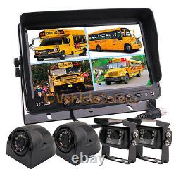 9 Quad Monitor Car Rear View Camera System Truck Trailer Caravan Backup Camera