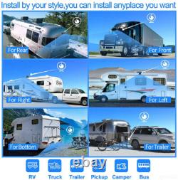 9 Quad Monitor DVR Record + Side Rear View Backup Camera For Truck Van RV Car