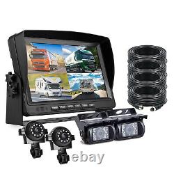 9 Quad Monitor DVR Recorder System Rear View Backup Camera for Truck Trailer Rv