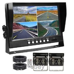 9 Quad Monitor Screen Car CCD Backup Rear View Camera For RV Truck Trailer Bus