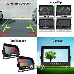 9 Quad Monitor Screen Car CCD Backup Rear View Camera For RV Truck Trailer Bus