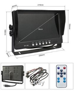 9 Quad Monitor Screen Car CCD Backup Rear View Camera For RV Truck Trailer Bus