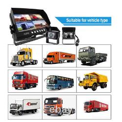 9 Quad Monitor Screen Car CCD Backup Rear View Camera For RV Truck Trailer Bus