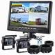 9 Quad Monitor Screen Car Rear View Backup CCD Camera System 12-24v Truck Van