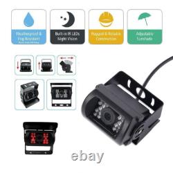 9 Quad Monitor Screen Car Rear View Backup CCD Camera System 12-24v Truck Van