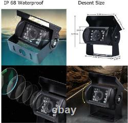 9 Quad Monitor Split Flip screen 2x 4PIN CCD Rear View Backup Camera For Truck