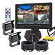 9 Quad Monitor Split Screen 2x Rear View Backup Cameras 12-36v For Truck Rv Van