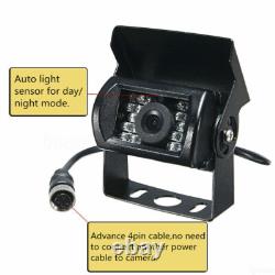 9 Quad Monitor Split Screen 4x IR CCD Backup Camera Kit For Truck Van Trailer