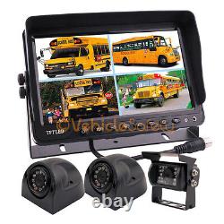 9 Quad Monitor System CCD Color Rear View Backup Camera Kit for Bus Caravan RV