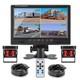 9 Quad Rear View Monitor+2x4PIN CCD Backup Camera+2x10m Kit For Truck Carvan RV