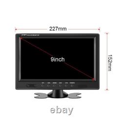 9 Quad Rear View Monitor+2x4PIN CCD Backup Camera+2x10m Kit For Truck Carvan RV