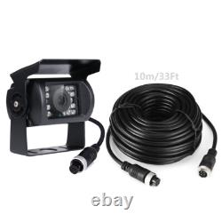9 Quad Rear View Monitor+2x4PIN CCD Backup Camera+2x10m Kit For Truck Carvan RV