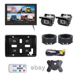 9 Quad Rear View Monitor+2x4PIN CCD Backup Camera+2x10m Kit For Truck Carvan RV