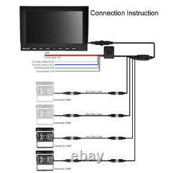9 Quad Split Monitor Car Rear View Backup Reversing Camera For Truck Bus Van Rv