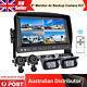 9'' Quad Split Monitor DVR +4PIN AHD Side/Rear View Backup Camera Truck Caravan