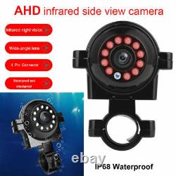 9'' Quad Split Monitor DVR +4PIN AHD Side/Rear View Backup Camera Truck Caravan