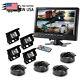 9 Quad Split Monitor Screen +4X Rear View Backup Camera System For Bus Truck RV
