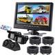9 Quad Split Monitor Screen 4 x Rear View Backup Camera 12-24v For Bus Truck RV