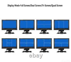 9 Quad Split Monitor Screen 4 x Rear View Backup Camera 12-24v For Bus Truck RV