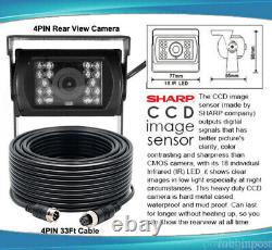 9 Quad Split Monitor Screen Rear View Backup 2xCCD Camera Kit For Bus Truck RVS