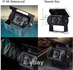 9 Quad Split Monitor Screen Rear View Backup 2xCCD Camera Kit For Bus Truck RVS