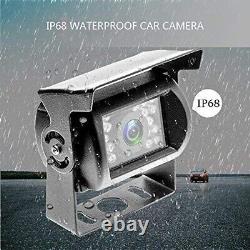 9 Quad Split Monitor Screen Rear View Backup 2xCCD Camera Kit For Bus Truck RVS