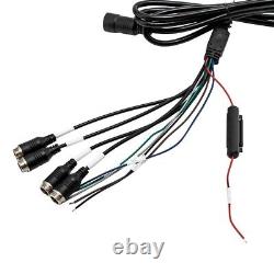 9 Quad Split Monitor Screen Rear View Backup 2xCCD Camera Kit For Bus Truck RVS