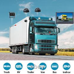 9 Quad Split Monitor Screen Rear View Backup CCD Camera System For Bus Truck Rv