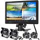 9 Quad Split Monitor Screen Rear View Backup CCD Reverse Camera For Truck Bus