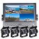 9 Quad Split Monitor Screen Rear View Backup Camera DVR System For Van Truck RV