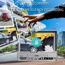 9 Quad Split Monitor Screen Rear View Backup Camera DVR System For Van Truck RV
