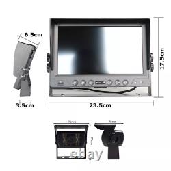 9 Quad Split Monitor Screen Rear View Backup Camera DVR System For Van Truck RV