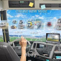 9 Quad Split Monitor Screen Rear View Backup Camera DVR System For Van Truck RV