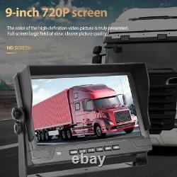 9 Quad Split Monitor Screen Rear View Backup Camera Dvr System For Bus Truck Rv