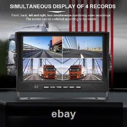 9 Quad Split Monitor Screen Rear View Backup Camera Dvr System For Bus Truck Rv