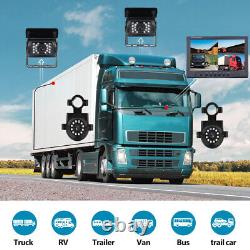9 Quad Split Monitor Screen Reversing Back Up Camera System For Trailer Truck