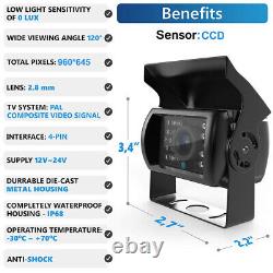 9 Quad Split Monitor Screen Reversing Back Up Camera System For Trailer Truck