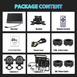 9 Quad Split Monitor Screen Reversing Back Up Camera System For Trailer Truck