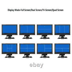 9 Quad Split Screen Monitor + CCD Rear View Backup Camera for Car RV Bus Truck