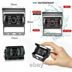 9 Quad Split Screen Monitor + CCD Rear View Backup Camera for Car RV Bus Truck