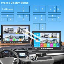 9 Quad Split Screen Monitor DVR with MIC Speaker MP5 Rear View Backup Camera Kit