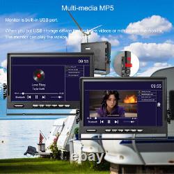 9 Quad Split Screen Monitor DVR with MIC Speaker MP5 Rear View Backup Camera Kit