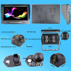 9 Quad Split Screen Monitor DVR with MIC Speaker MP5 Rear View Backup Camera Kit