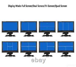 9 Quad Split Screen Monitor + Rear View Backup Camera System For RV Truck Bus