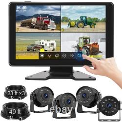 9'' RV Backup Camera Wired System, 4 1080P IP68 Waterproof Rear View Cameras