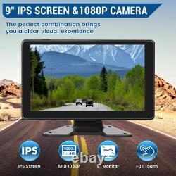 9'' RV Backup Camera Wired System, 4 1080P IP68 Waterproof Rear View Cameras