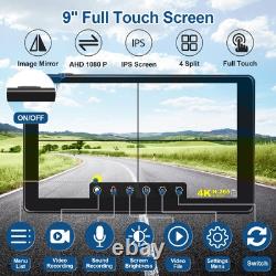 9'' RV Backup Camera Wired System, 4 1080P IP68 Waterproof Rear View Cameras