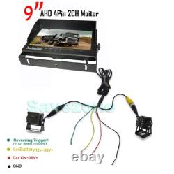 9 Split DVR Monitor+ 2x AHD 1080P Car Rear View Backup Camera Trailer RV Camper