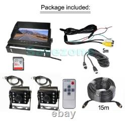 9 Split DVR Monitor+ 2x AHD 1080P Car Rear View Backup Camera Trailer RV Camper