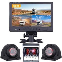 9 Split Monitor Car Rear View Backup Camera System Side/Front For Truck Trailer